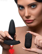 28X Laser Heart Silicone Anal Plug with Remote – Small-French Quarter Lingerie